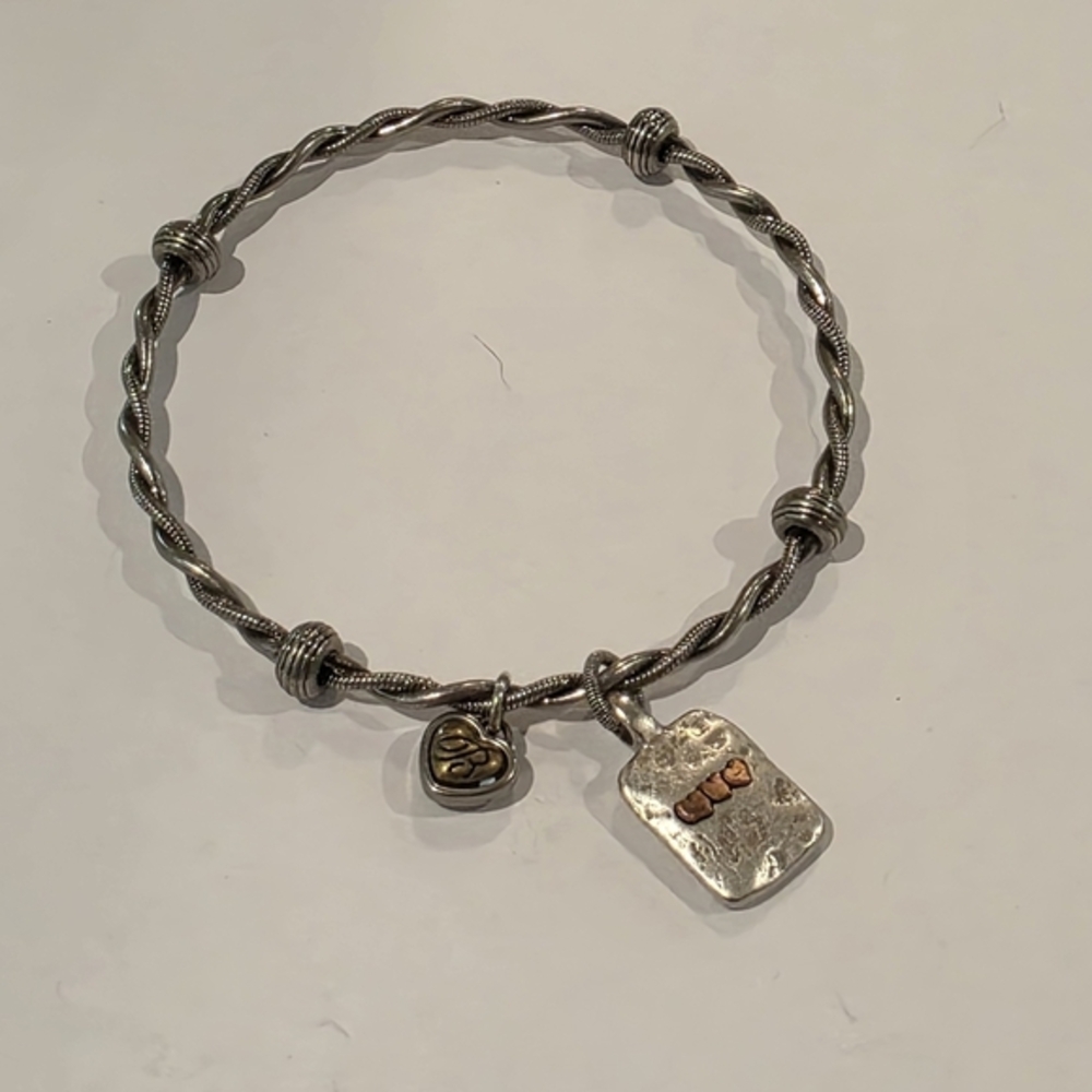 Brighton In My Heart I Will Carry You Always Silver Gold Plated‎ Charm Bracelet